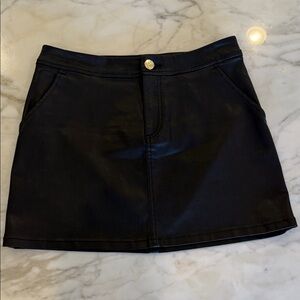 Lilly Pulitzer colette stretch coated faux leather noir mini skirt NWOT